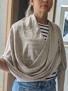 MARSIL linen blend one-sleeved wrap